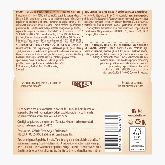 Hummus cu ciuperci shiitake 200g