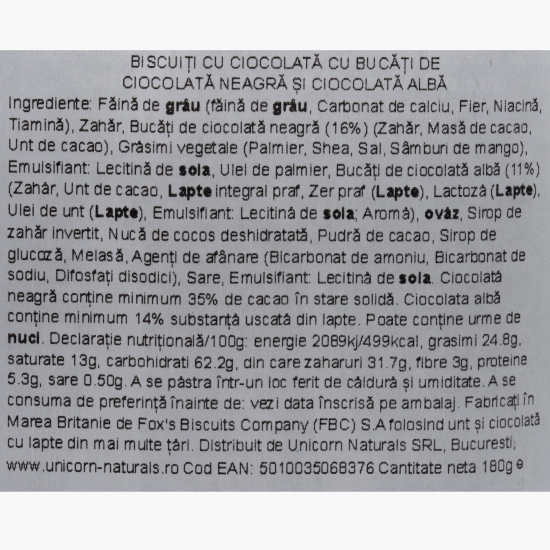 Biscuiți cookies cu triplă ciocolată 180g