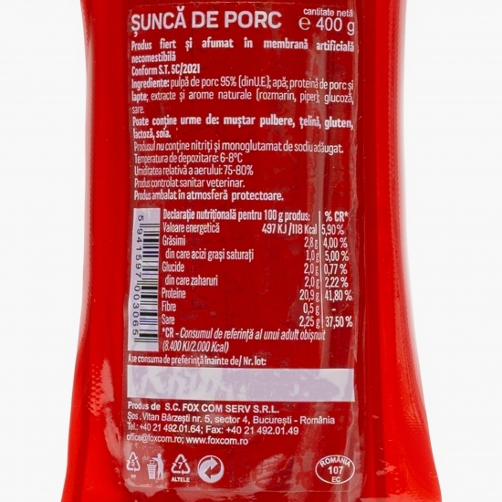 Șuncă de porc fără E-uri 400g