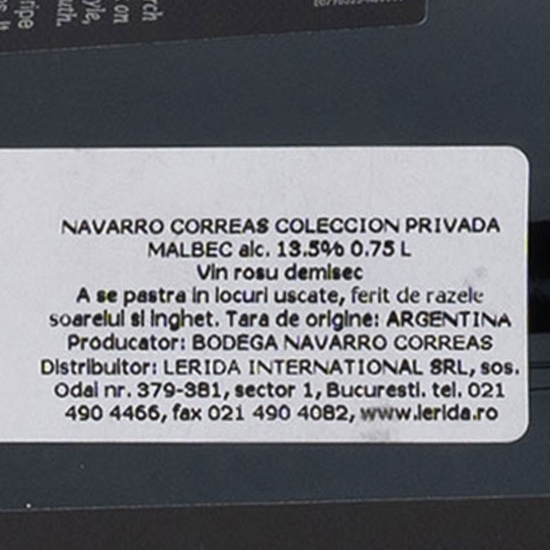 Vin roșu demisec Coleccion Privada Malbec, 13.5%, 750ml     