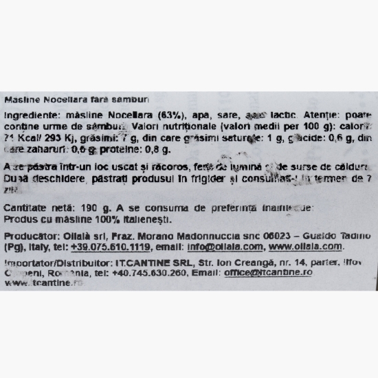 Măsline verzi Nocellara, fără sâmburi, 190g
