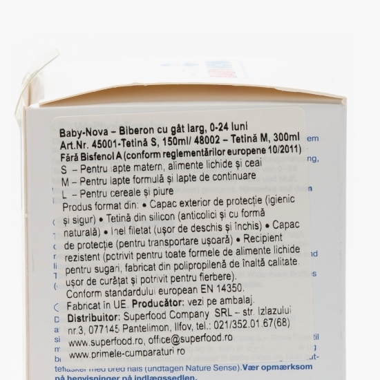 Biberon cu gât larg 0-24 luni, 150ml