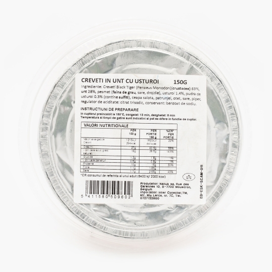 Creveți Black tiger în unt cu usturoi 150g