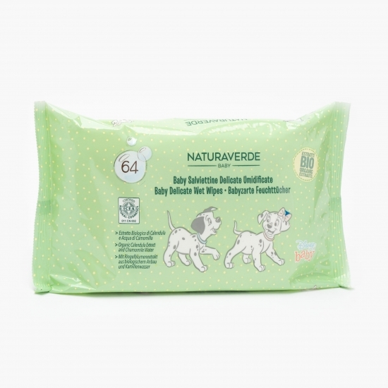 Șervețele umede pentru bebeluși bio delicate 64 buc
