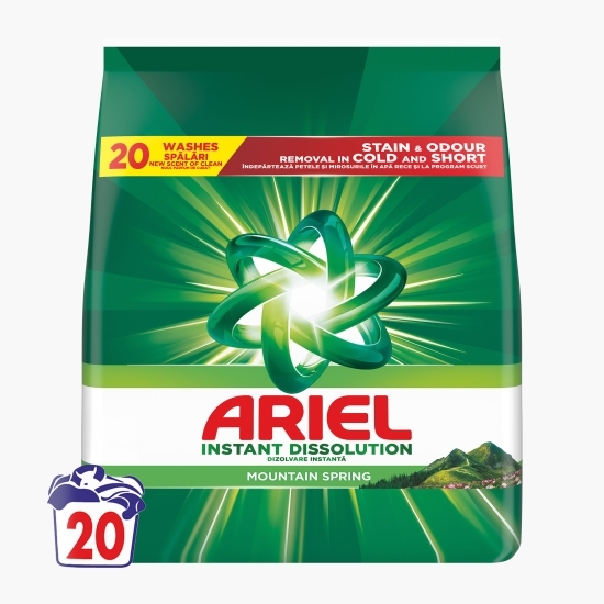 Detergent de rufe pudră Mountain Spring, 20 spălări, 1.3kg