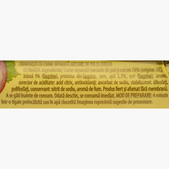Crenvurști cu brânză 150g
