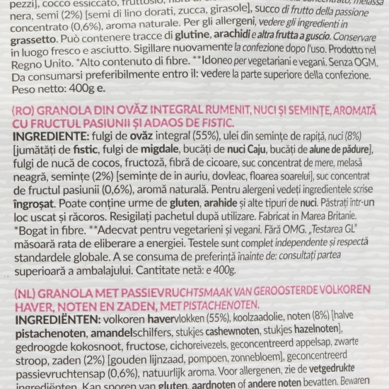 Granola fructul pasiunii și fistic 400g