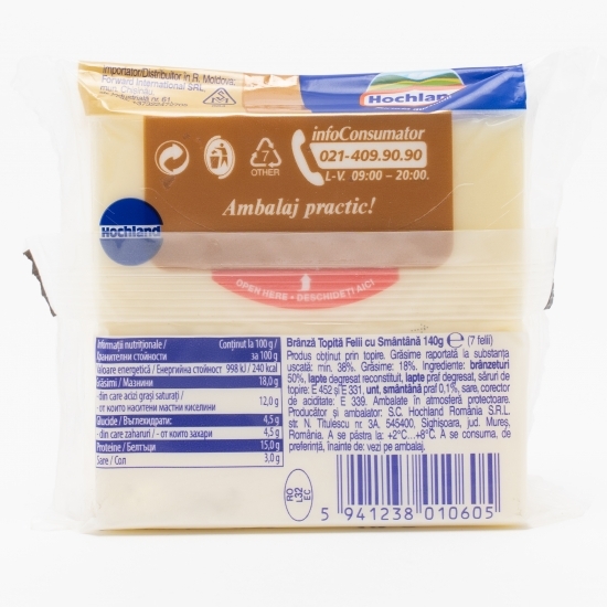 Brânză topită felii cu smântână 140g