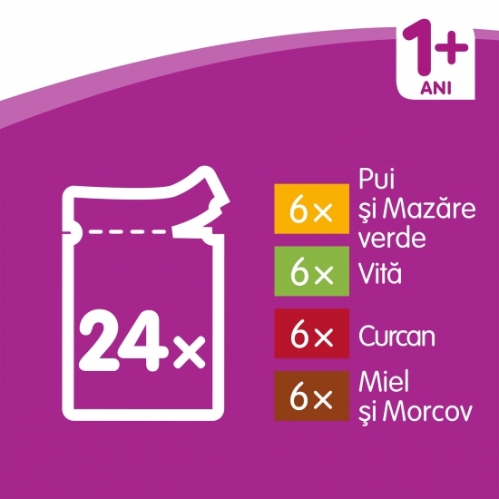 Hrană umedă pentru pisici adulte, 12x100g, selecții clasice în sos de carne