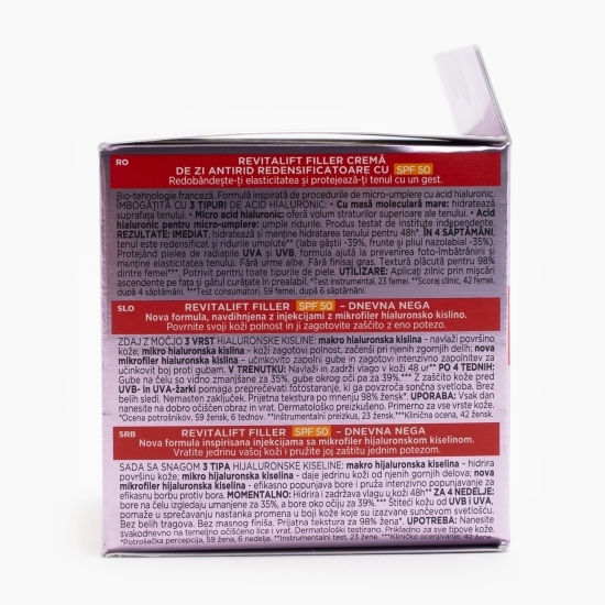Cremă de zi antirid redensificatoare cu SPF 50 Revitalift Filler 50ml