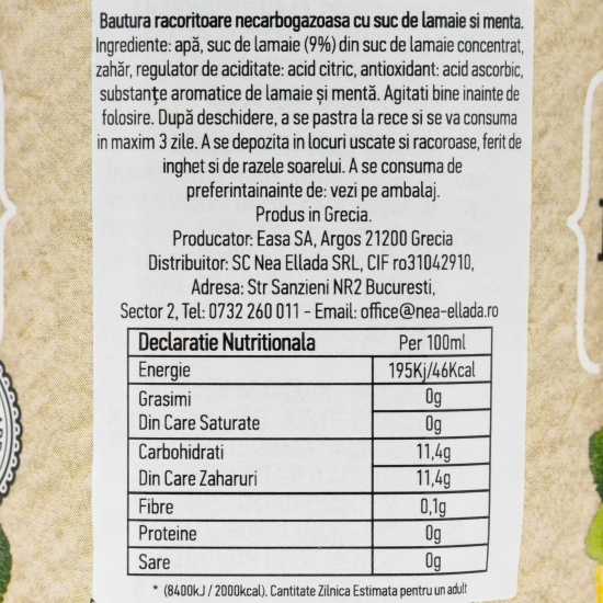 Suc lâmaie și mentă 0.33l