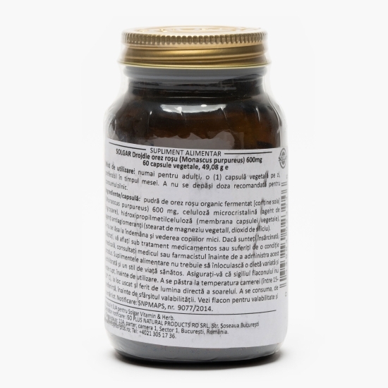 Drojdie orez roșu 600mg, 60 capsule vegetale