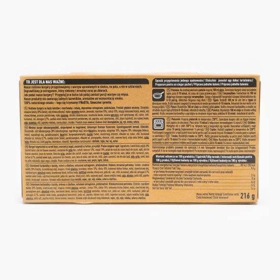 Burgeri vegetali cu cartof dulce&morcov 216g, 2 buc