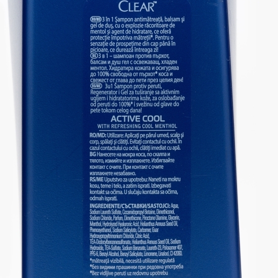 Șampon antimătreață pentru bărbați 3 în 1 Active Cool 360ml