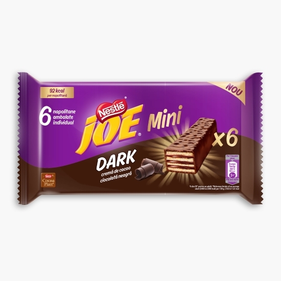 Napolitane cu cremă de cacao acoperite cu ciocolată neagră Mini Dark 6x17.5g