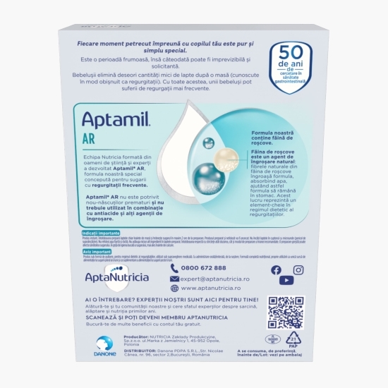Lapte praf AR, de la naștere, Nutricia, 300g