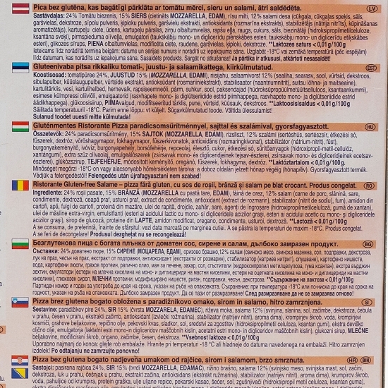 Pizza Ristorante fără gluten cu salam 315g