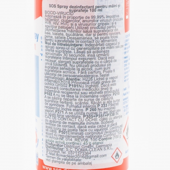 Spray dezinfectant pentru mâini și suprafețe 100ml
