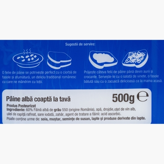 Pâine albă coaptă la tavă 500g