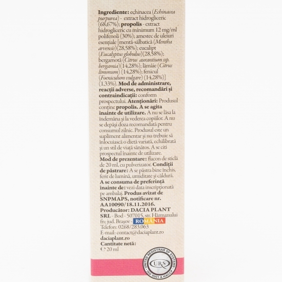 Propolis cu echinacea, fără alcool, spray 20ml
