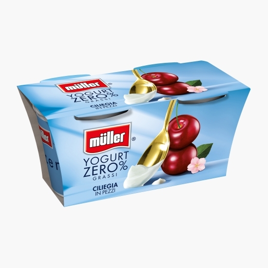 Iaurt 0% grăsime, cu cireșe, 2x125g