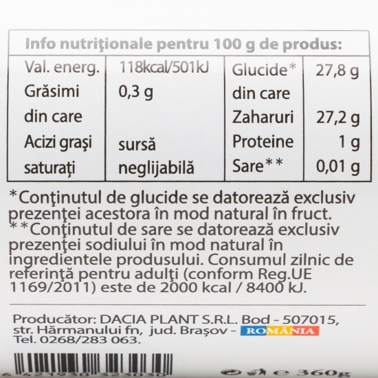 Dulceață de smochine fără zahăr adăugat 360g