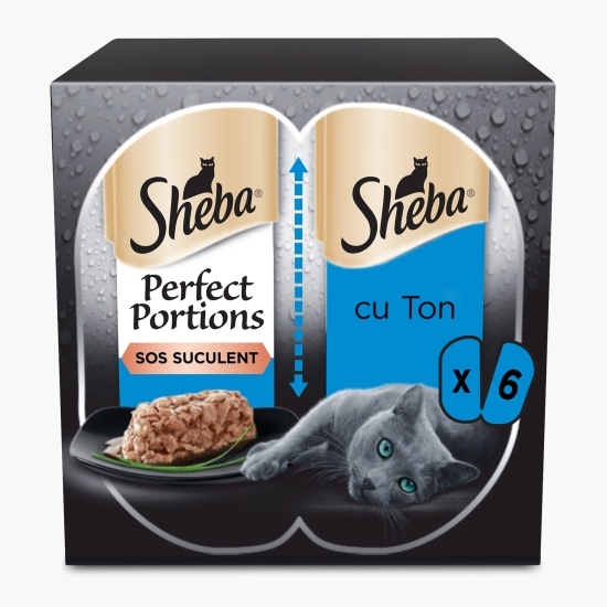 Hrană umedă pentru pisici adulte, 6x37.5g, Perfect Portions cu bucăți de ton