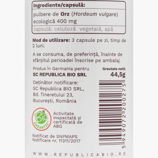 Orz verde ecologic 400mg, 90 capsule vegetale
