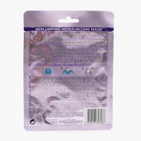 Mască șervețel hidratantă pentru volumul tenului cu efect antirid, Hyaluron Specialist,30g