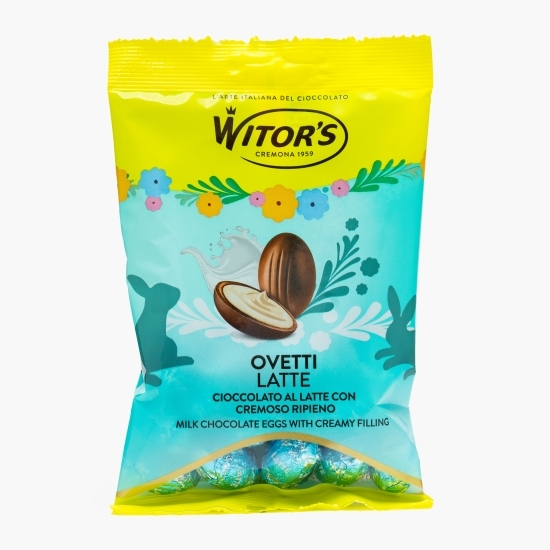 Mini ouă din ciocolată cu lapte și umplutură cremoasă, 115g