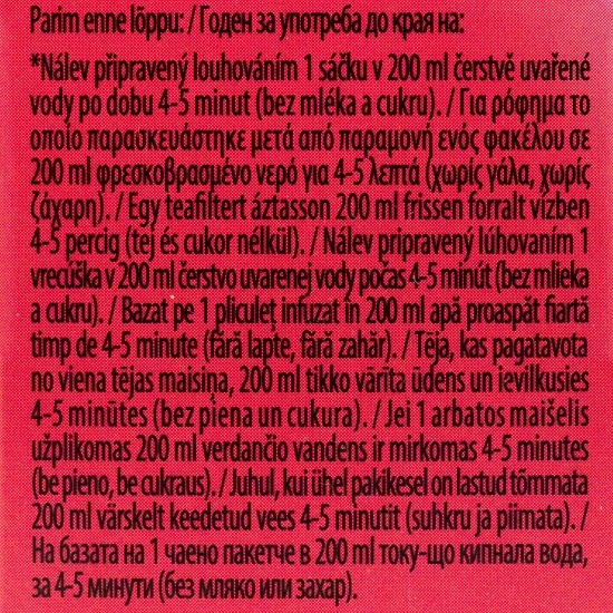 Ceai fructe cu aromă de căpșuni și rubarbă 20 plicuri 
