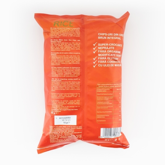 Chipsuri din orez brun integral cu aromă de barbecue 50g