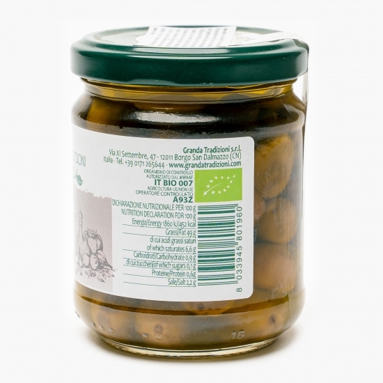 Măsline negre eco în ulei de măsline 180g