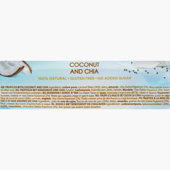 Trufe vegane cu cocos și chia, fără zahăr adăugat 30g