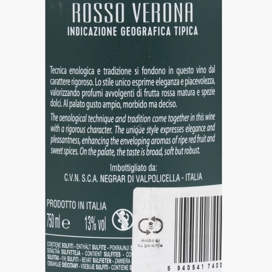 Vin roșu demisec Si Mento, 13%, 0.75l