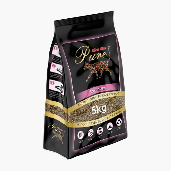 Așternut igienic pentru pisici Pure, lavandă, 5kg