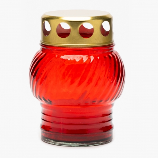 Candelă din sticlă, roșu - 10 ore