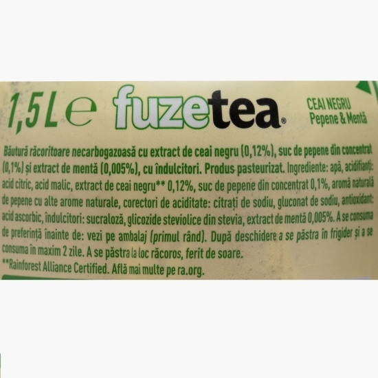 Ceai negru pepene roșu și mentă, zero zahăr, 1.5l
