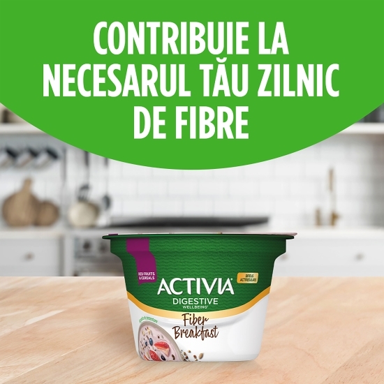 Iaurt Mic Dejun cu fibre, fructe roșii și cereale, 170g
