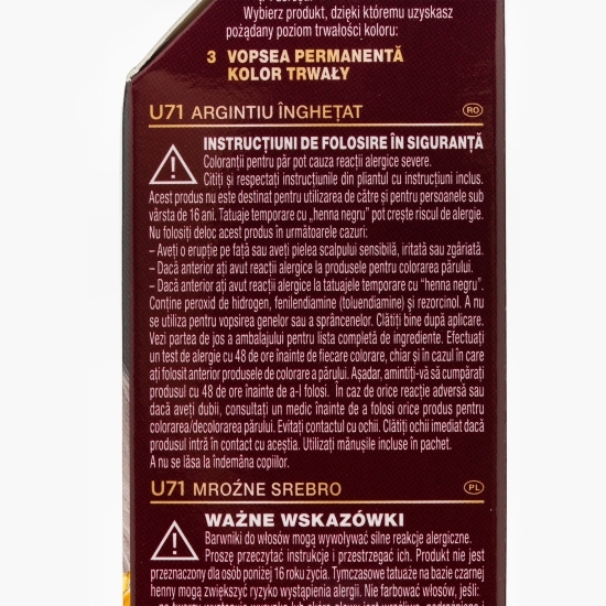 Vopsea de păr permanentă Deluxe Oil-Care Color, U71 argintiu înghețat, 135ml