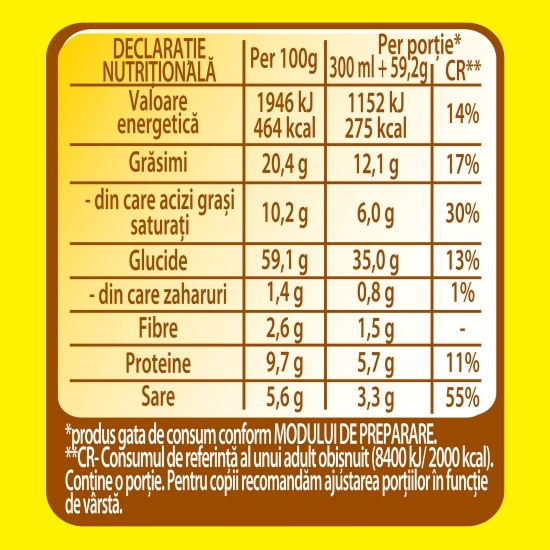 Preparat instant cu fidea, cu gust de legume Fidelicios 59.2g