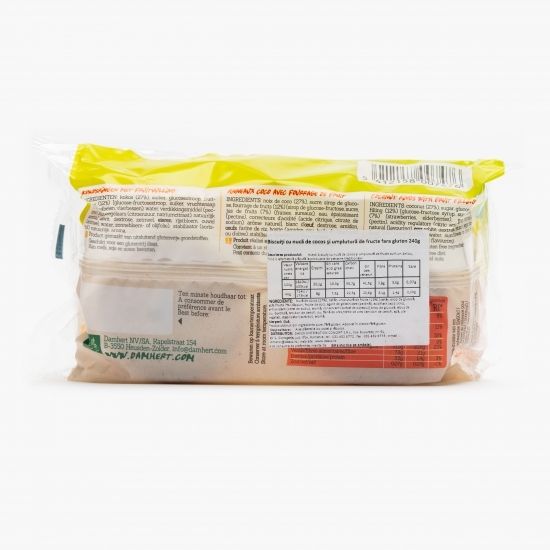 Biscuiți cu nucă de cocos și umplutura de fructe fără gluten 240g
