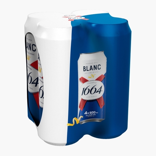 Bere albă nefiltrată 1664 Blanc, doză, 4x0.5l