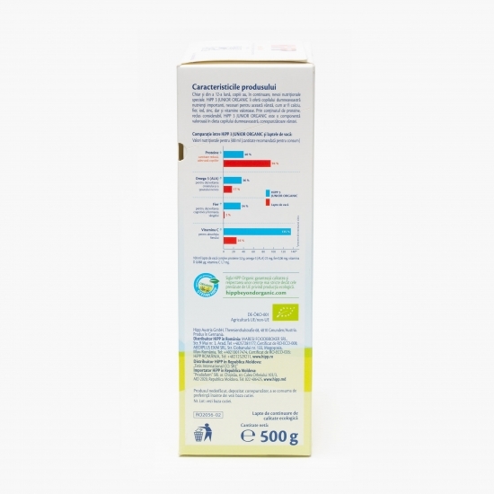 Formulă de lapte praf eco Junior 3, +12 luni, 500g