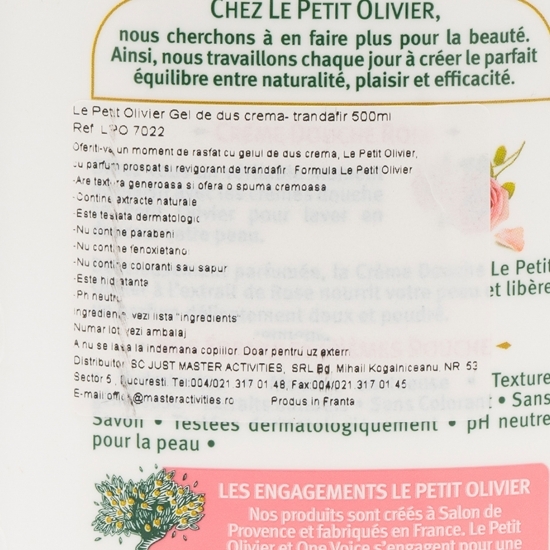 Gel de duș cremă parfum de trandafir 0.5l