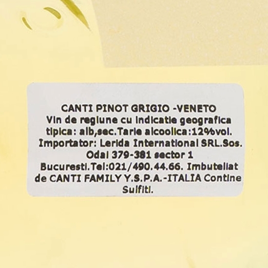 Vin alb sec Premium Pinot Grigio Veneto Bianco, 12%, 750ml
