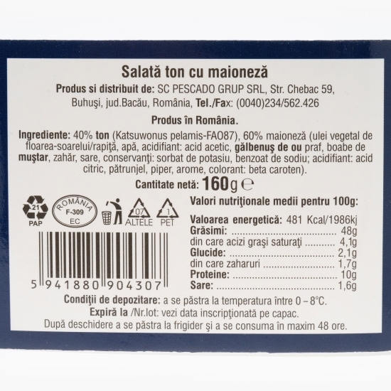 Salată de ton cu maioneză 160g