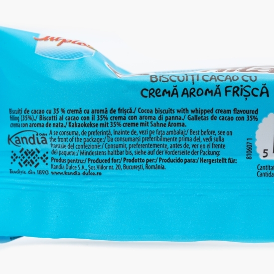 Biscuiți cacao cu cremă cu aromă de frișcă 34g