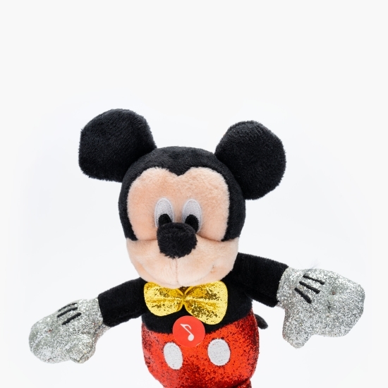 Jucărie de pluș, Beanie Babies Disney Mickey cu sclipici și sunete, 20cm