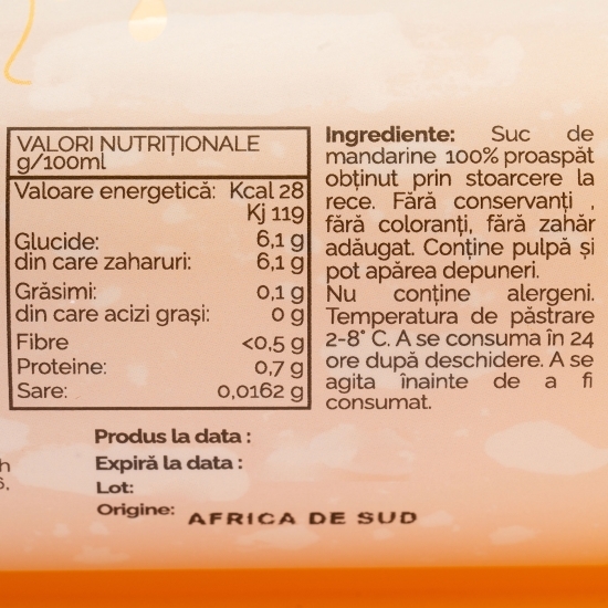 Suc proaspăt de mandarine 330ml